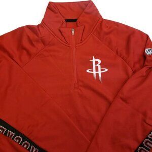 NBA Houston Rockets Hands High MVP Quarter Zip Pullover Adult Womens 2XL Red